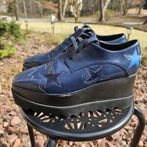 Stella McCartney Blue Star Platform Shoes-Elyse Star Platform